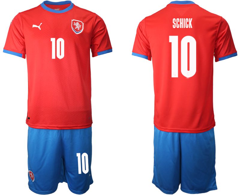 Men 2020-2021 European Cup Czech Republic home red #10 Soccer Jersey